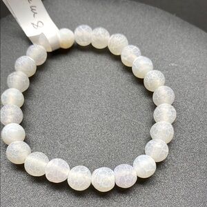 White Dragon Vein 8mm Stone Beaded Bracelet